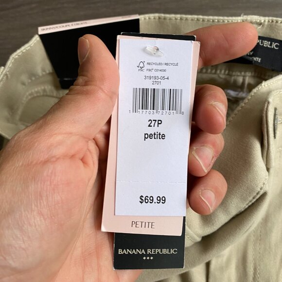 NWT Banana Republic Tan Cropped Mid-Rise Skinny Pants - Picture 6 of 13